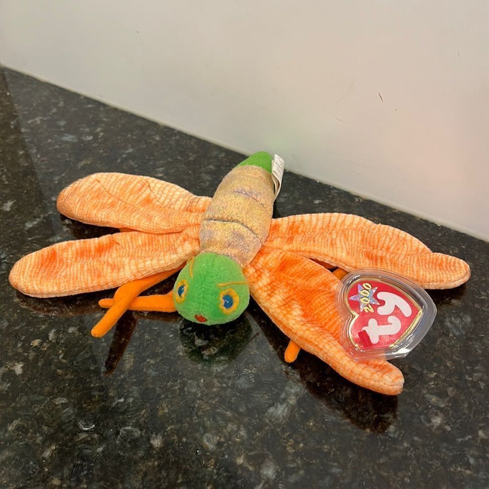 Glow The Firefly 2000 Ty Beanie Baby  7” long w Tush Tag & Ear Tag